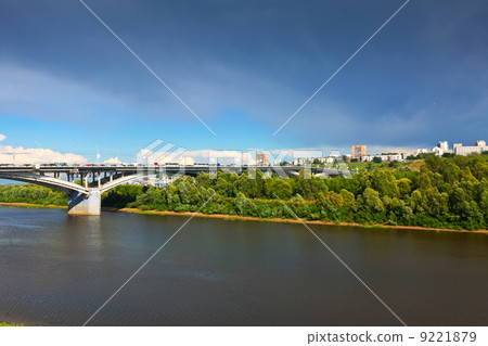 Kanavinsky bridge through Oka River Kanavinsky bridge through Oka River 9221879