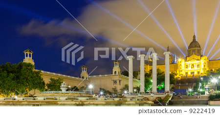 National Palace of Montjuic in evening 9222419