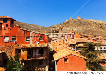 medieval street with old fortress wall in Albarracin medieval street with old fortress wall in Albarracin 9222572