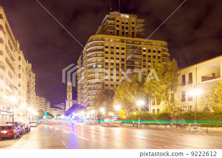 City street in night. Valencia City street in night. Valencia 9222612