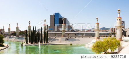 Panorama of Parc de l'Espanya Industrial in summer day Panorama of Parc de l'Espanya Industrial in summer day 9222716
