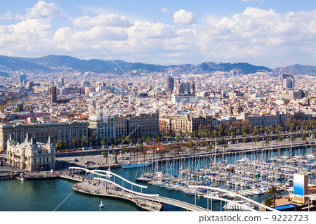 Top view of Port Vell in Barcelona Top view of Port Vell in Barcelona 9222723