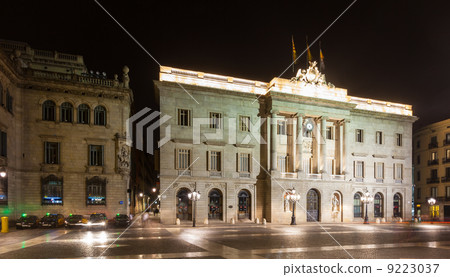 night view of city hall. Barcelona 9223037