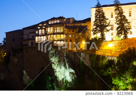 Night view of Hanging houses in Cuenca Night view of Hanging houses in Cuenca 9223068