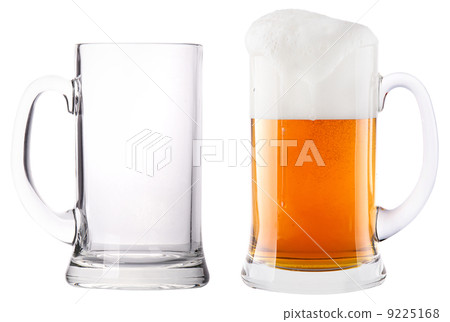 Beer glasses. full and empty isolated Beer glasses. full and empty isolated 9225168