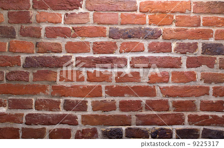 Weathered stained old brick wall Weathered stained old brick wall 9225317