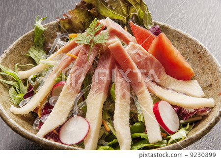 鯨魚培根沙拉 鯨魚培根菜 鯨魚肉菜 圖片素材 9230899