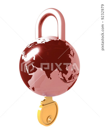 Planet the earth as a lock with a key in it Planet the earth as a lock with a key in it 9232979