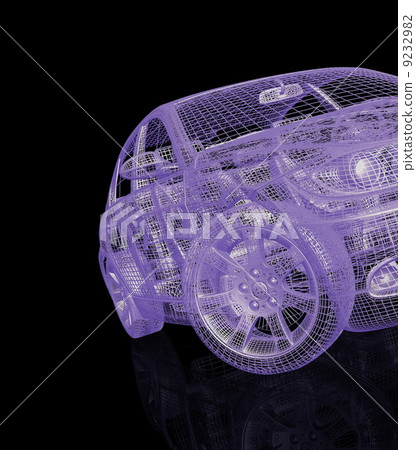 car model with reflection 9232982