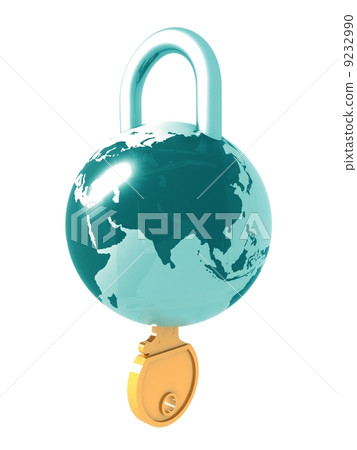 Planet the earth as a lock with a key in it Planet the earth as a lock with a key in it 9232990