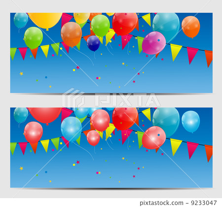 Color glossy balloons card background vector illustration 9233047