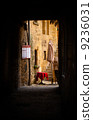 Restaurant and table at the back of France tunnel 9236031
