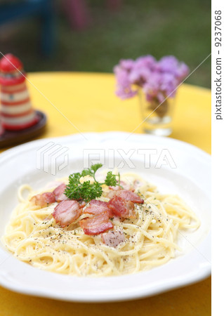 Spaghetti Carbonara with bacon and cheese Spaghetti Carbonara with bacon and cheese 9237068