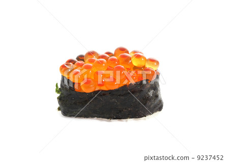 Salmon egg on sushi nigiri roll 9237452