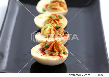 Boiled egg mastard isolated in white background 9240839