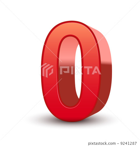 3d shiny red number 0 - Stock Illustration [9241287] - PIXTA