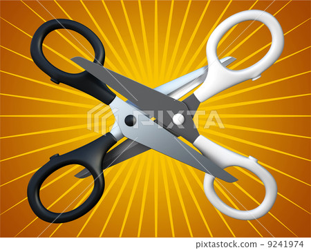 Pair of the scissors isolated on background Pair of the scissors isolated on background 9241974