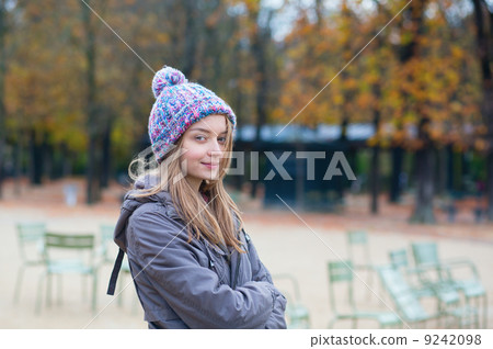 Parisian girl in the Gardens of Luxembourg 9242098
