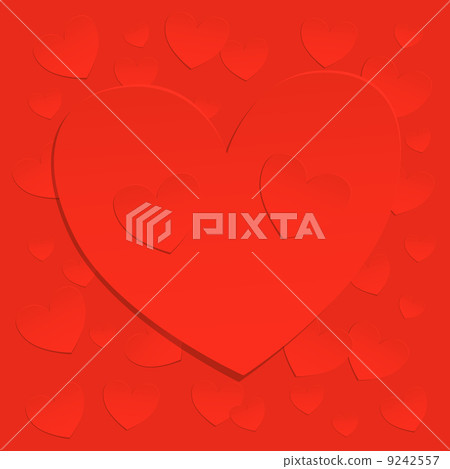 Red paper hearts abstract background - Stock Illustration [9242557] - PIXTA