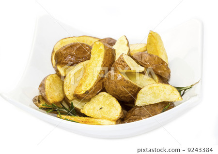 baked potatoes on a white background in restaurant baked potatoes on a white background in restaurant 9243384
