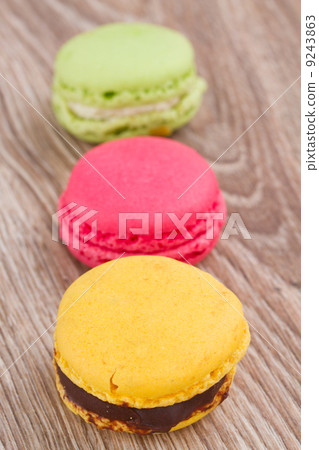 three macaroons close up three macaroons close up 9243863