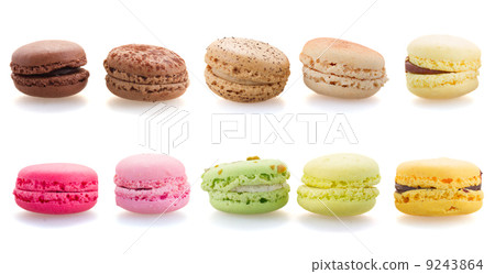Set of Fresh Macaroons In A Row Set of Fresh Macaroons In A Row 9243864