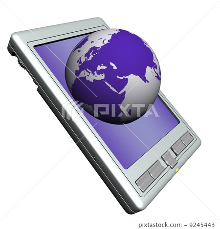 3D rendering of isolated pocket pc on white background 3D rendering of isolated pocket pc on white background 9245443