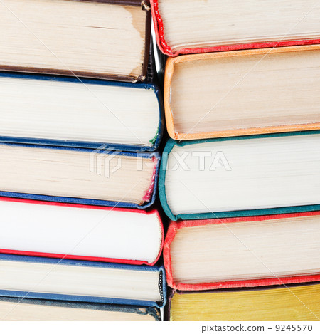 two stacks of books close up two stacks of books close up 9245570