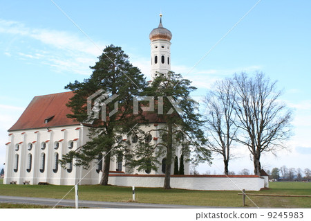 St. Colomans church landscape Germany St. Colomans church landscape Germany 9245983