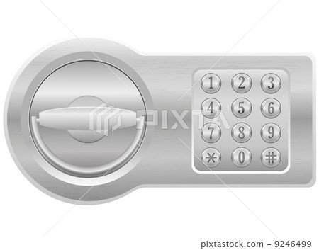electronic combination lock vector illustration - Stock Illustration ...