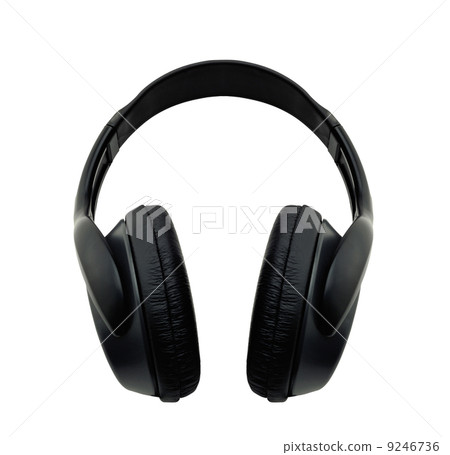 black headphone isolated black headphone isolated 9246736