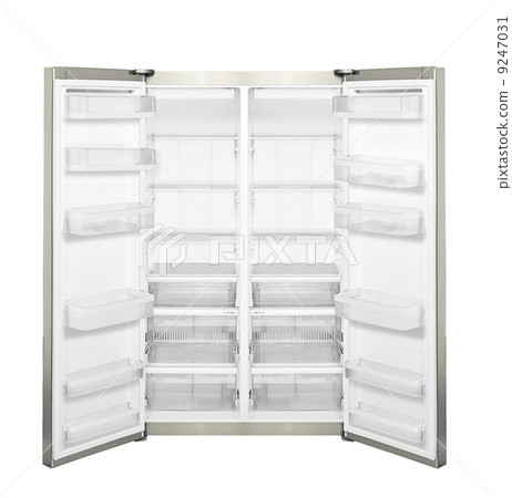 refrigerator with open door isolated 9247031