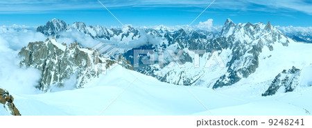 Mont Blanc mountain massif (view from Aiguille du Midi Mount, Fr 9248241