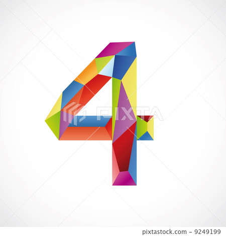 Varicolored number 4 - Stock Illustration [9249199] - PIXTA