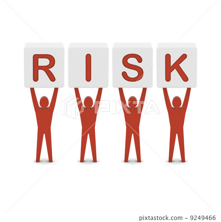 Men holding the word risk. Concept 3D illustration. Men holding the word risk. Concept 3D illustration. 9249466