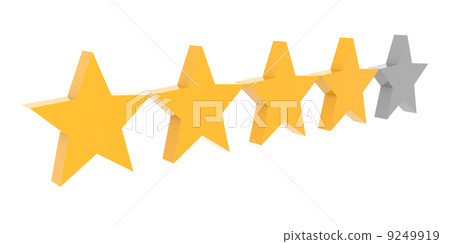 Four stars rating. Concept 3D illustration. Four stars rating. Concept 3D illustration. 9249919