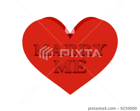 Big red heart. Phrase MARRY ME cutout inside. Concept 3D illustration. Big red heart. Phrase MARRY ME cutout inside. Concept 3D illustration. 9250000