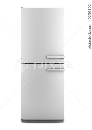 single modern gray refrigerator isolated on white background single modern gray refrigerator isolated on white background 9256102