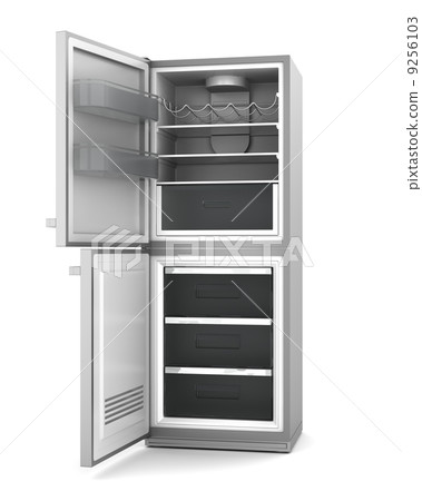 modern refrigerator with open doors isolated on white background modern refrigerator with open doors isolated on white background 9256103