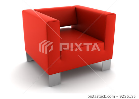 red armchair isolated on white background 9256155