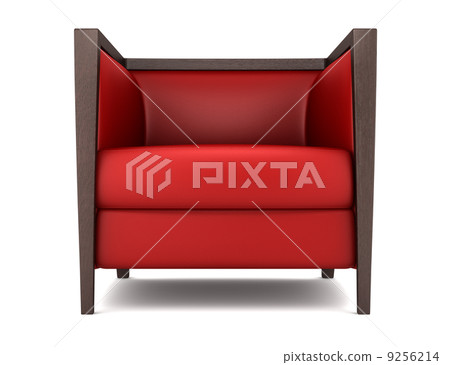 red armchair isolated on white background 9256214