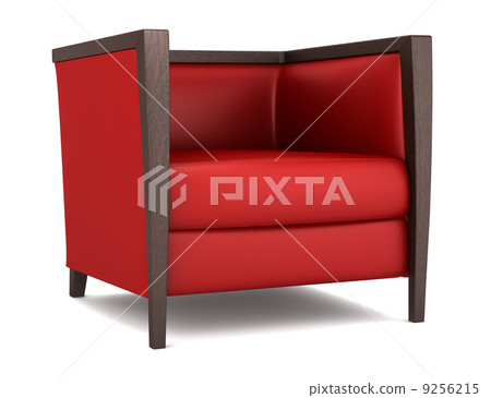 red armchair isolated on white background with clipping path 9256215