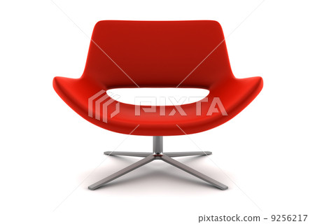 red armchair isolated on white background with clipping path 9256217