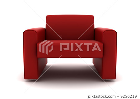 red armchair isolated on white background with clipping path 9256219
