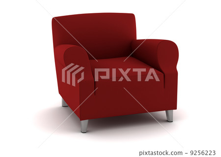 red armchair isolated on white background 9256223