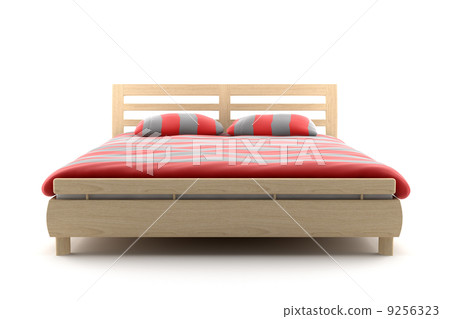 wooden bed isolated on white background with clipping path wooden bed isolated on white background with clipping path 9256323