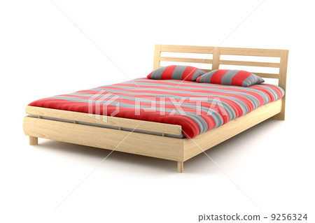 wooden bed isolated on white background with clipping path wooden bed isolated on white background with clipping path 9256324