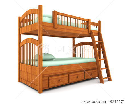 bunk bed isolated on white background with clipping path 9256371