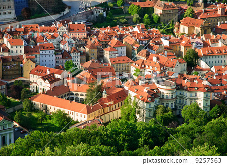 View on streets of Prague from Petrinska tower View on streets of Prague from Petrinska tower 9257563