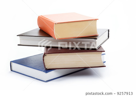 A stack of books on a white background. A stack of books on a white background. 9257913